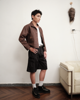black-3d-cement-tiles-cargo-short saomai homme astoud
