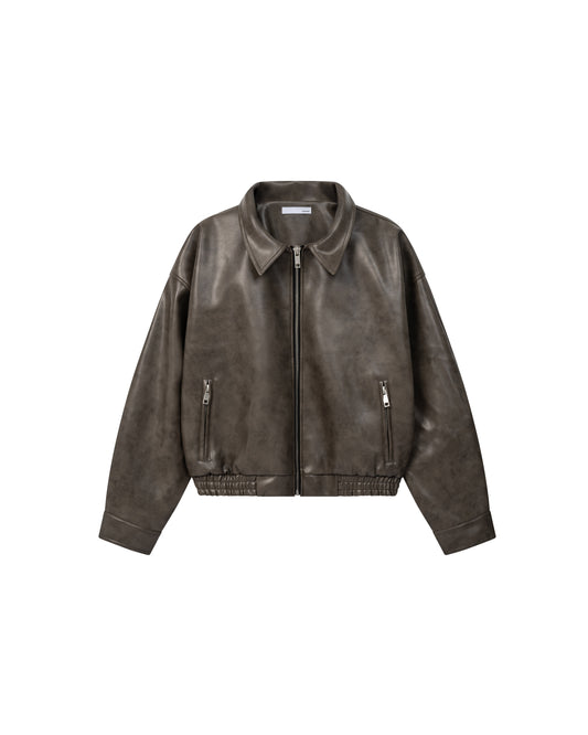 Gray Yankee Leather Jacket