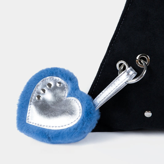 BLUE METAL HEART CHARM