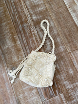 BEIGE ALGAE LINEN BAG - M