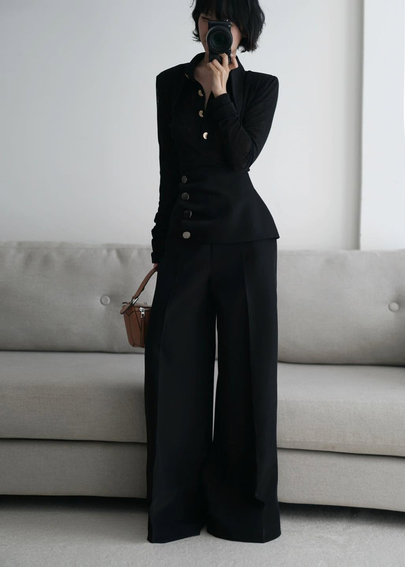 HIGH RISE BUTTONED PANTS
