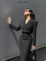 BLACK CROPPED BLAZER