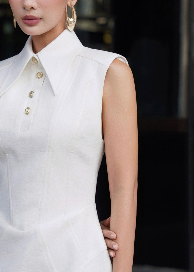 SLEEVELESS SHIRT DRESS