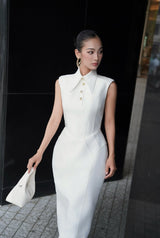 SLEEVELESS SHIRT DRESS