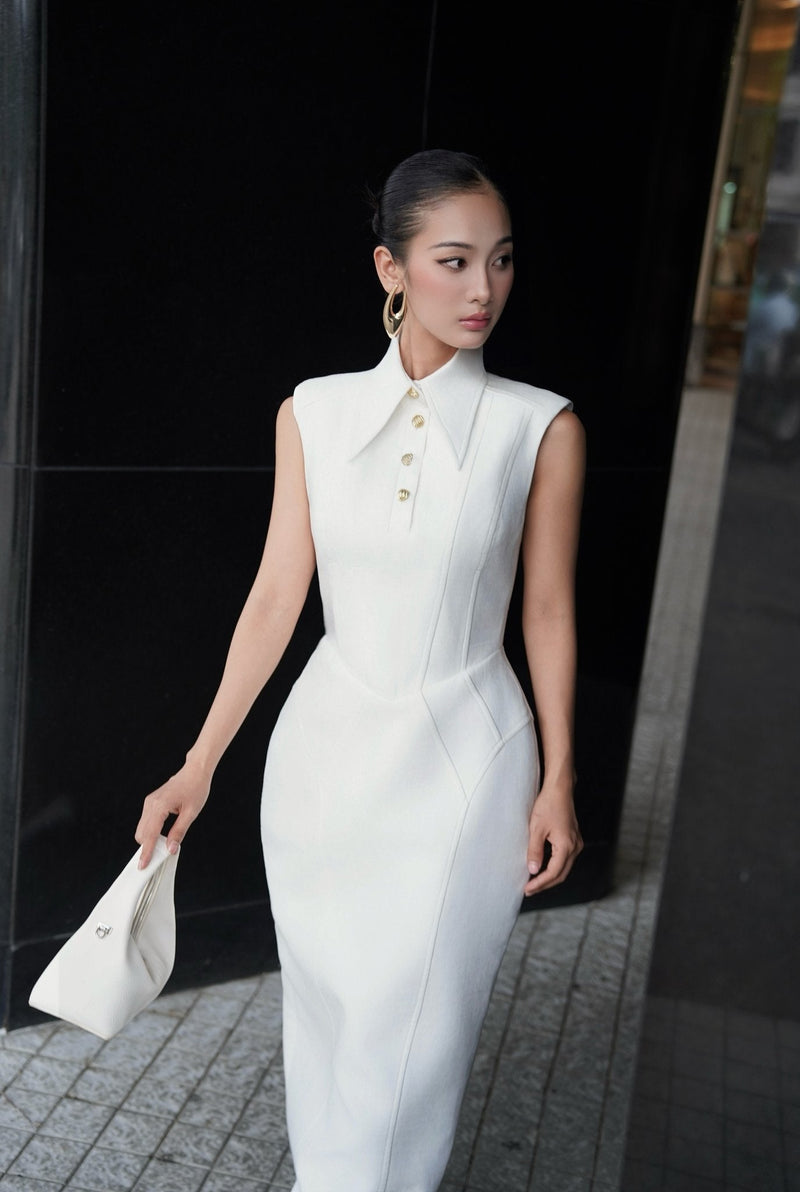 SLEEVELESS SHIRT DRESS