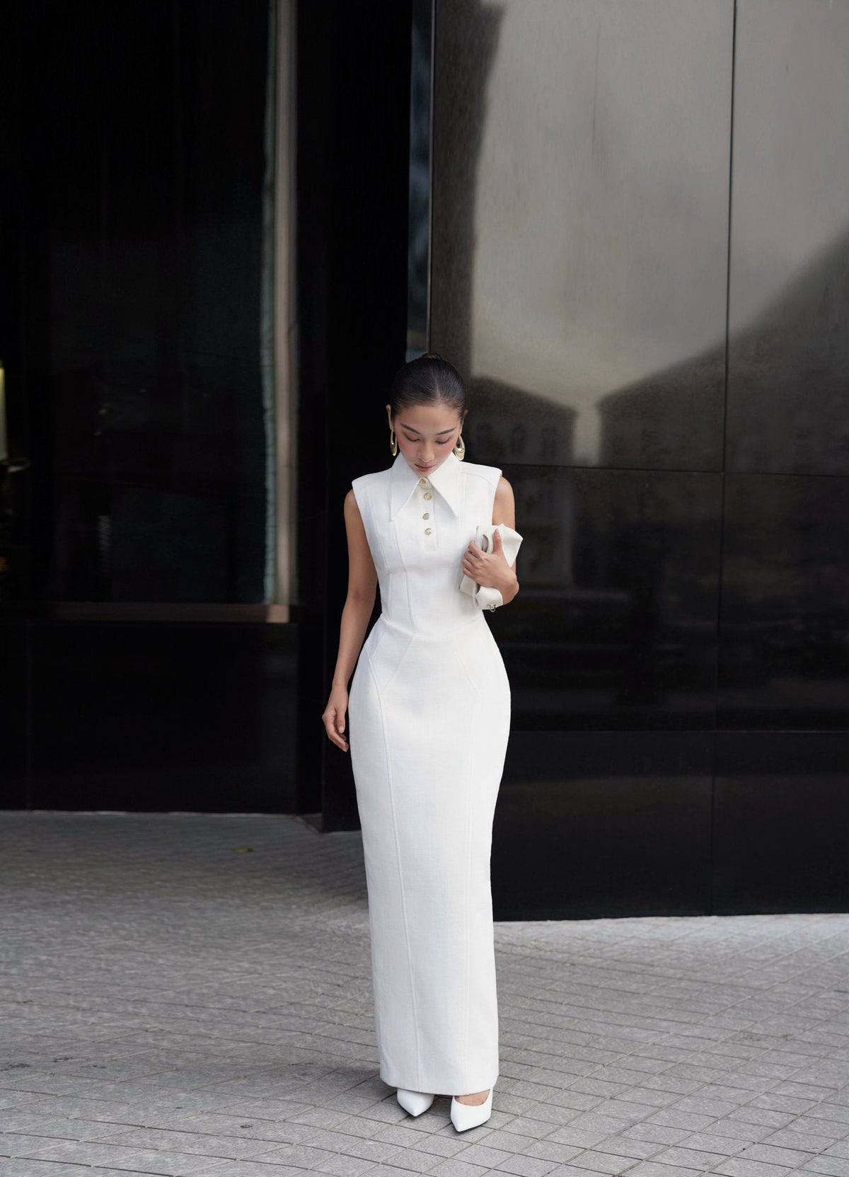 SLEEVELESS SHIRT DRESS