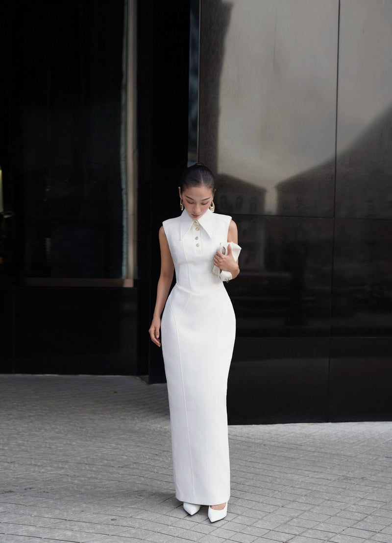 SLEEVELESS SHIRT DRESS