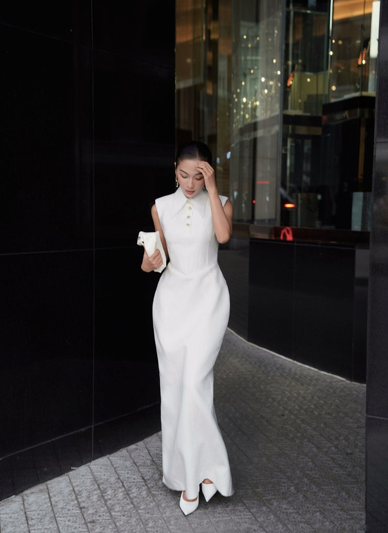 SLEEVELESS SHIRT DRESS