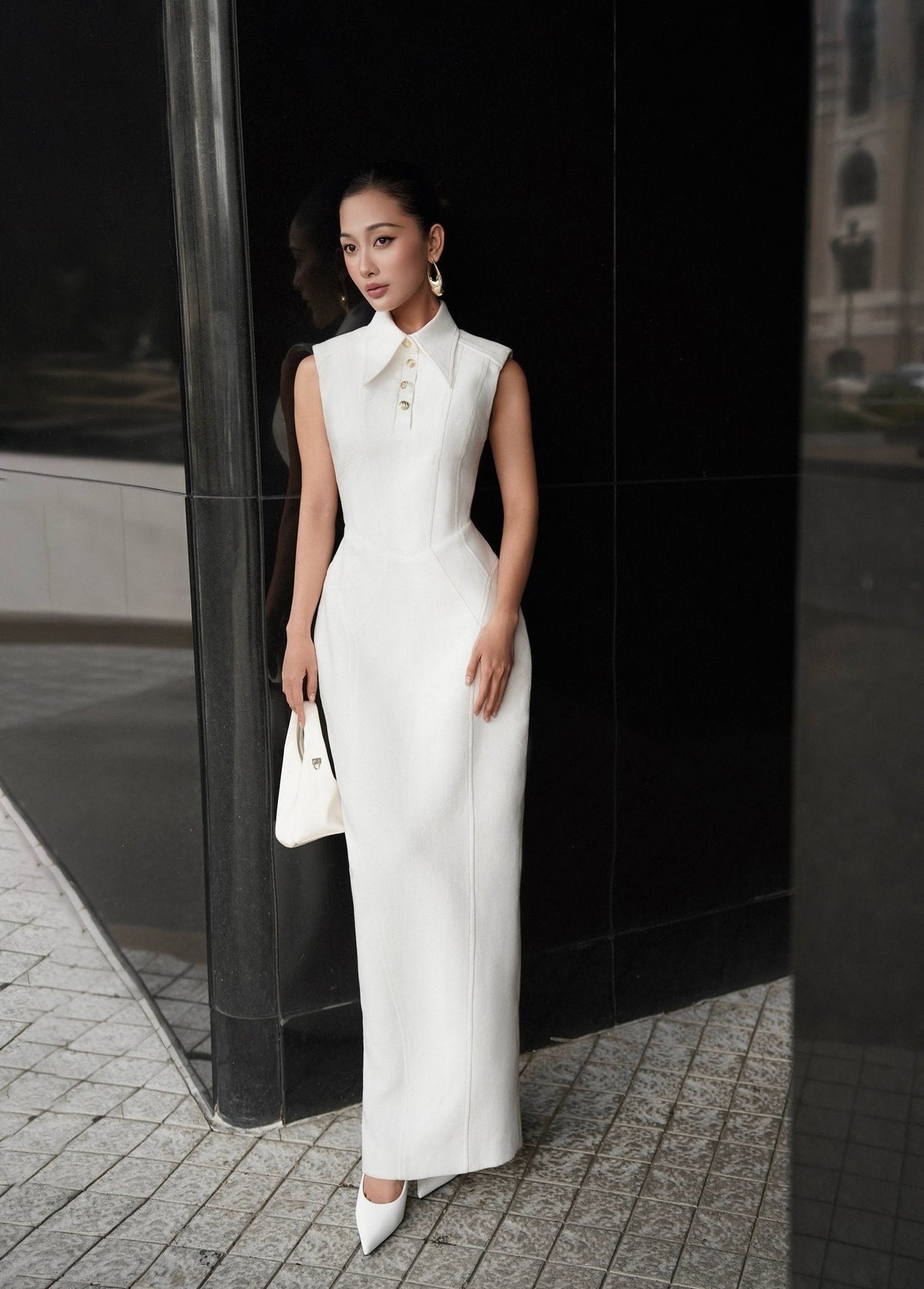 SLEEVELESS SHIRT DRESS