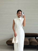SLEEVELESS SHIRT DRESS