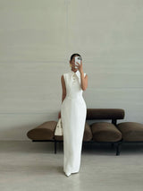 SLEEVELESS SHIRT DRESS