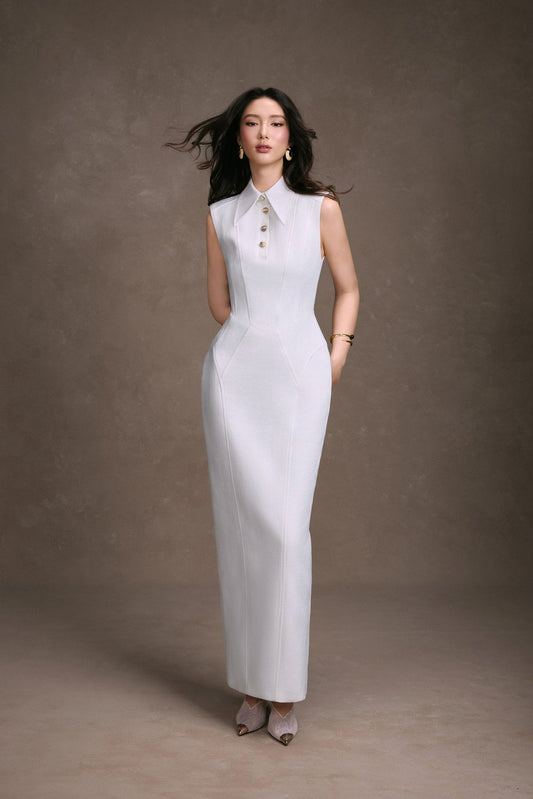SLEEVELESS SHIRT DRESS