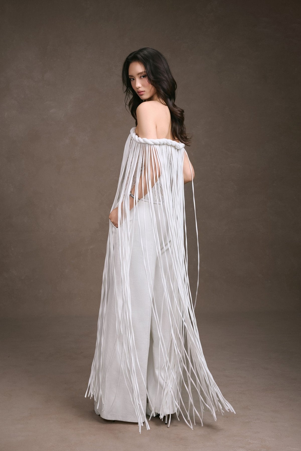 FRINGE LACE CORSET TOP