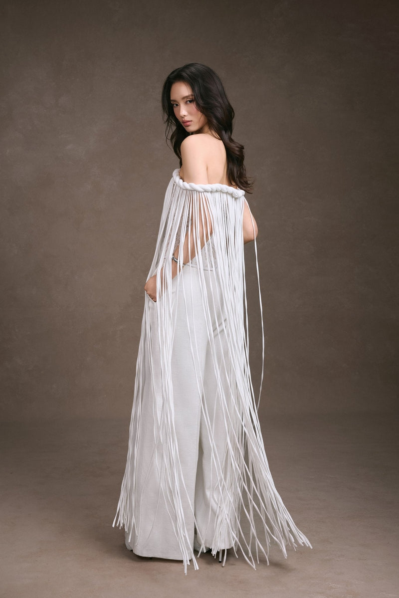 FRINGE LACE CORSET TOP