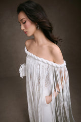 FRINGE LACE CORSET TOP