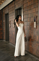 WHITE BOUQUET CORSET TOP