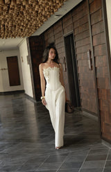 WHITE BOUQUET CORSET TOP