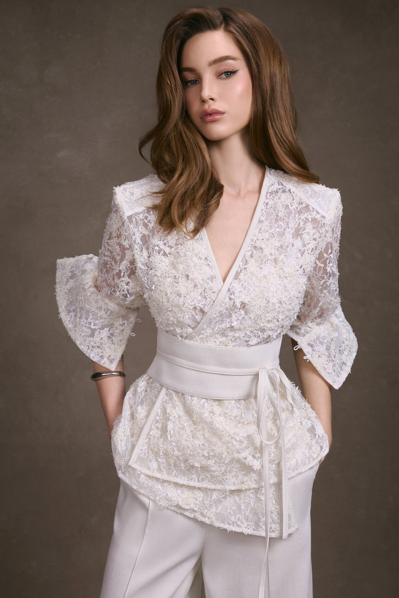 LACE WRAP TOP