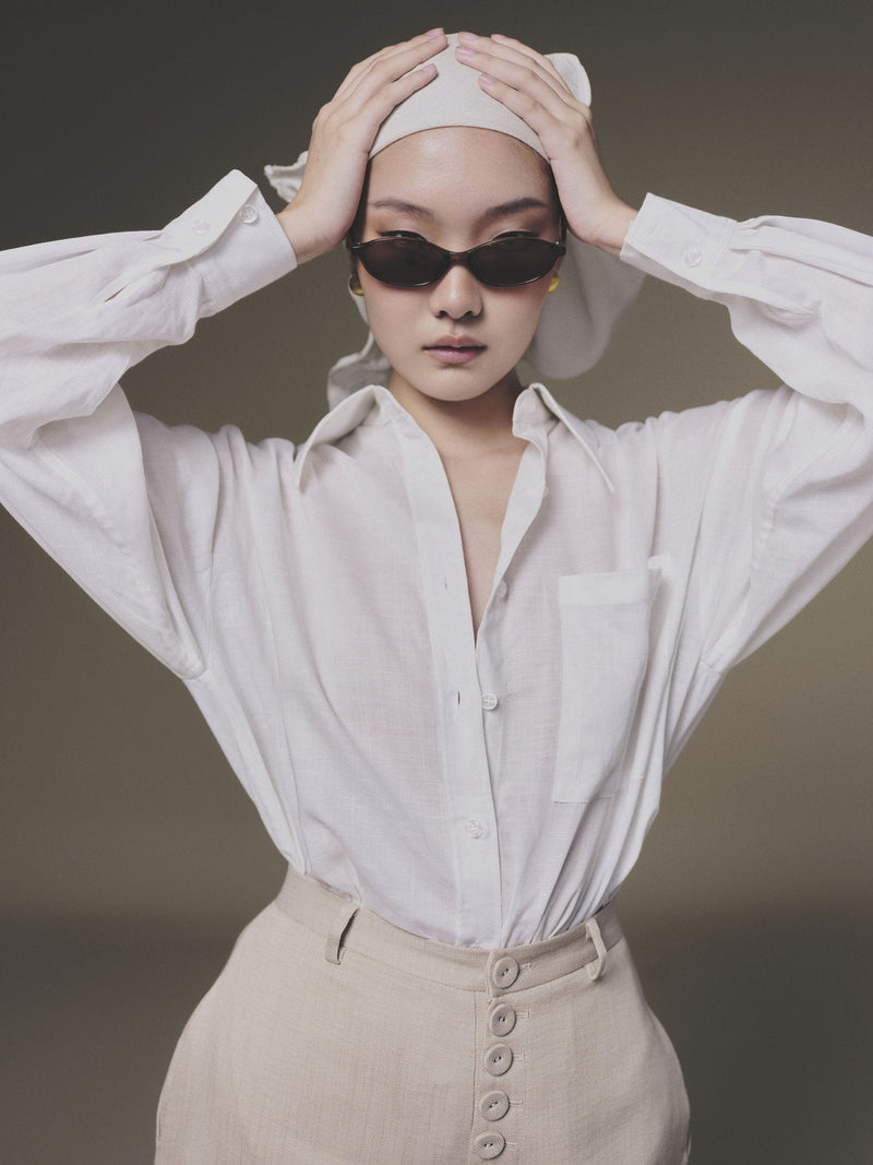 WHITE LINEN SHIRT