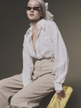 WHITE LINEN SHIRT