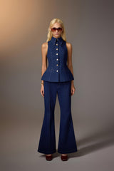 SLEEVELESS DENIM TOP