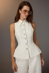 WHITE KODEMARI WAISTCOAT