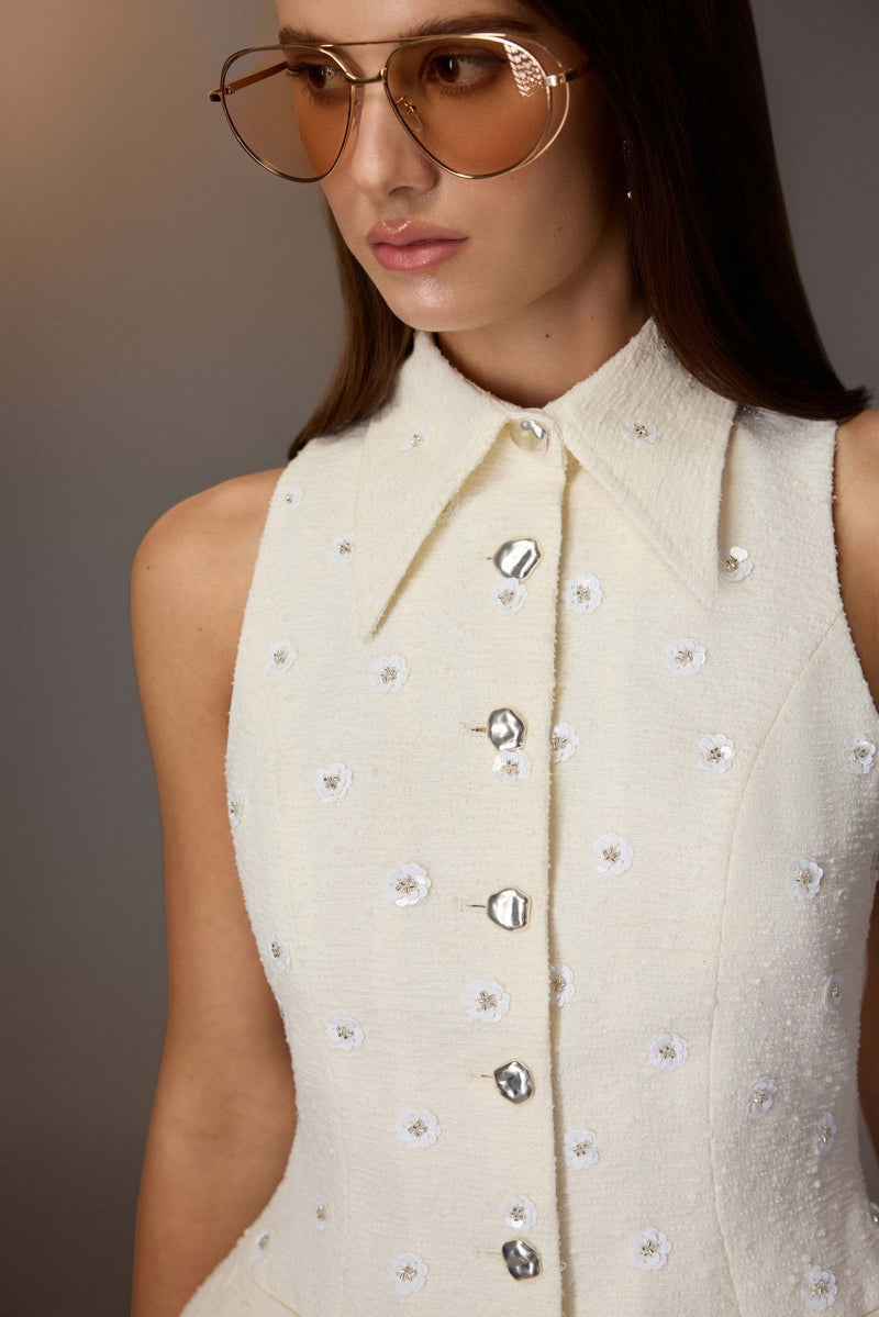 WHITE KODEMARI WAISTCOAT
