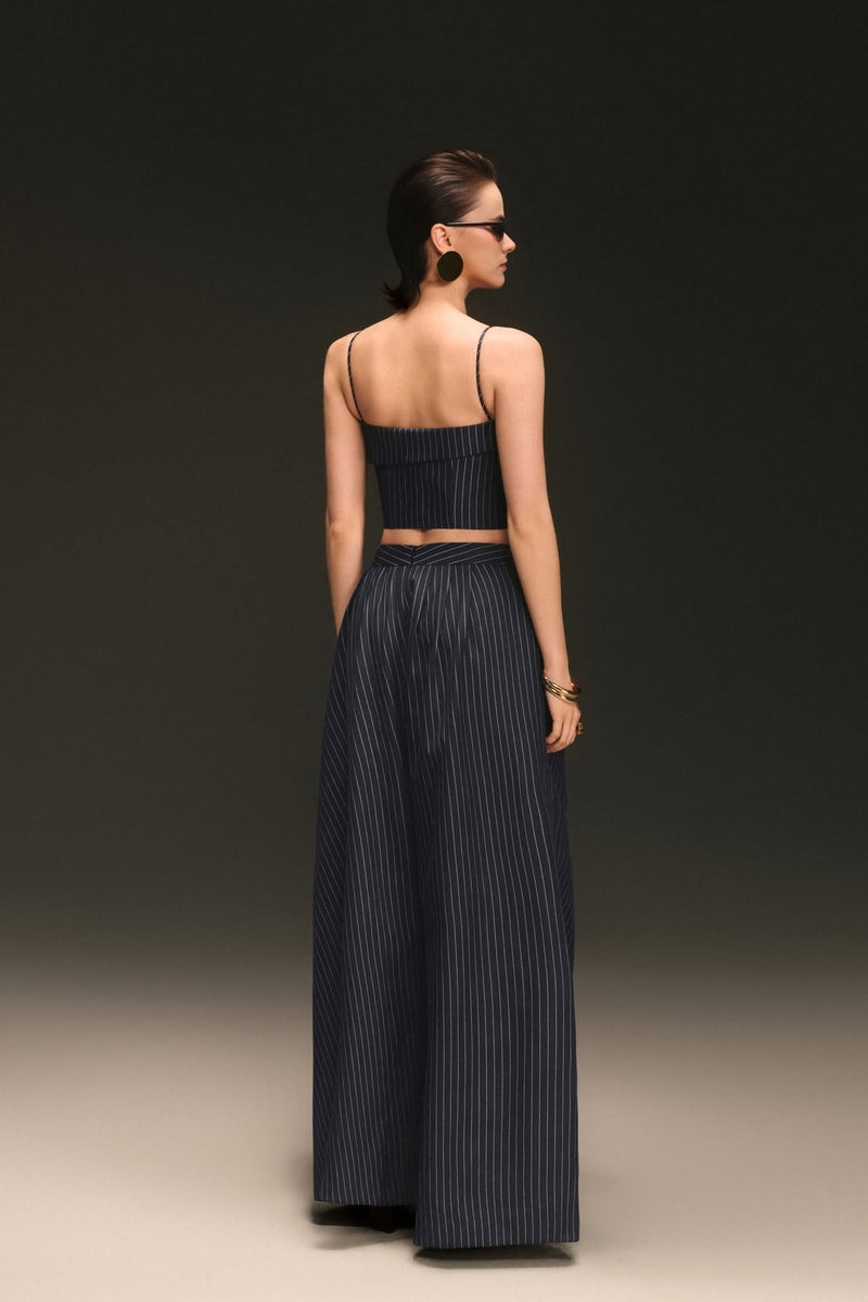 BLUE PANEL STRIPE TOP