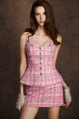 PINK BEADED TUBE TOP