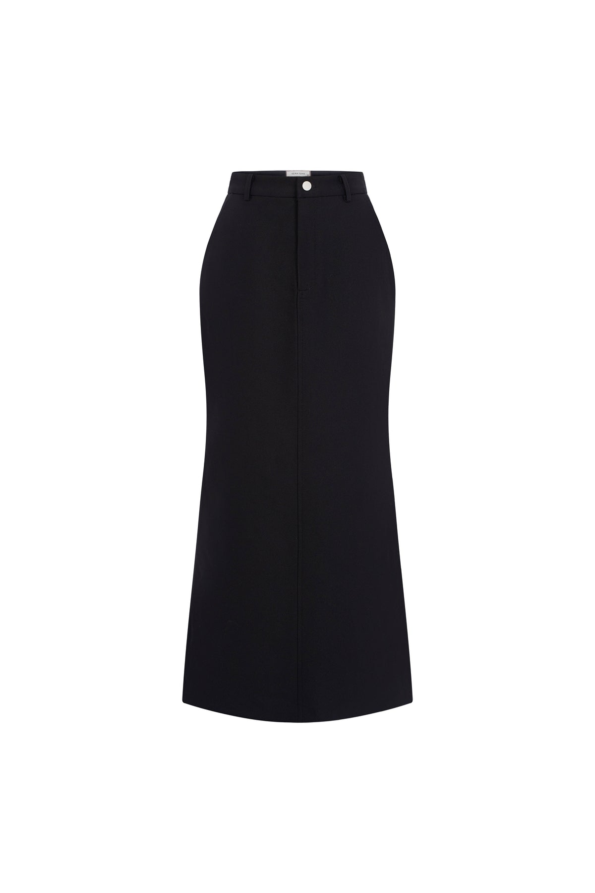 BLACK WAISTBAND MIDI SKIRT