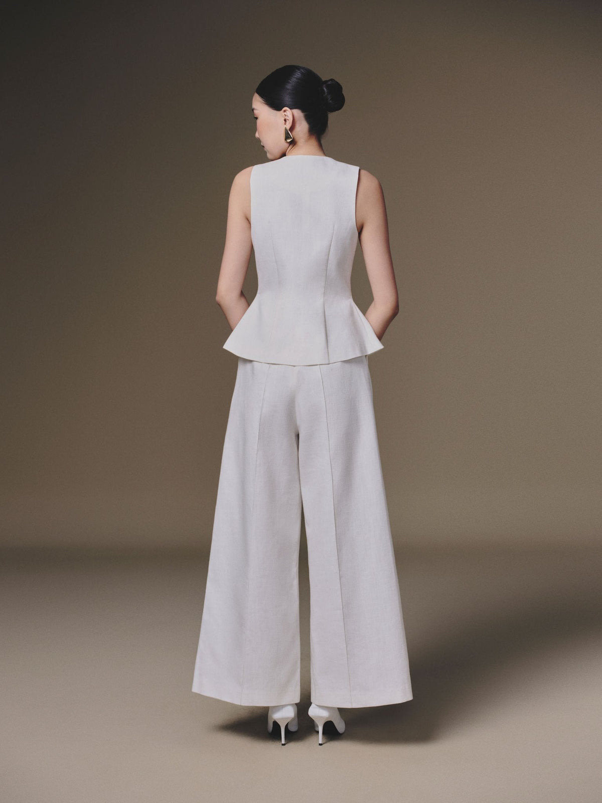 WHITE WIDE LEG PANT