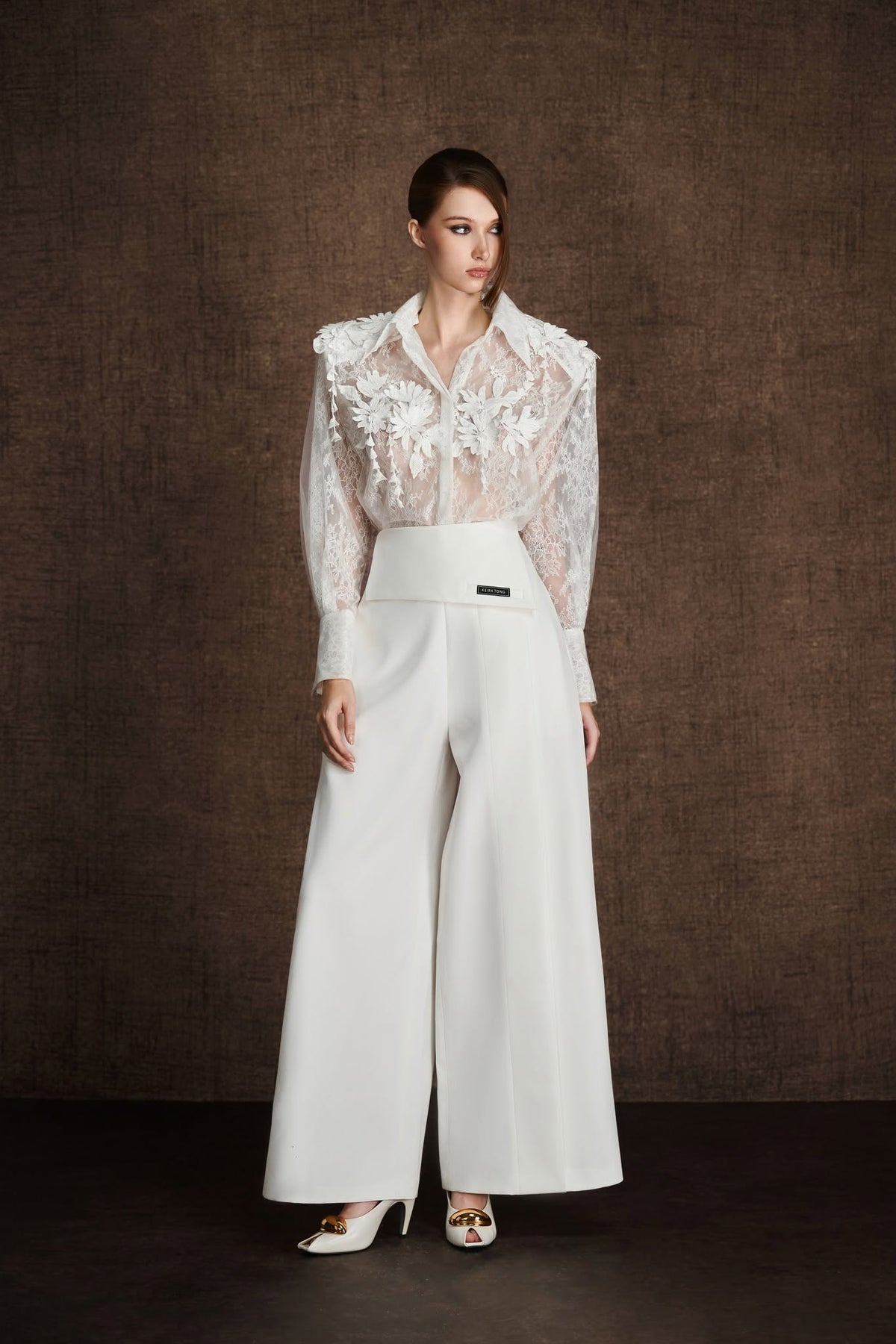 WHITE PALAZZO PANT
