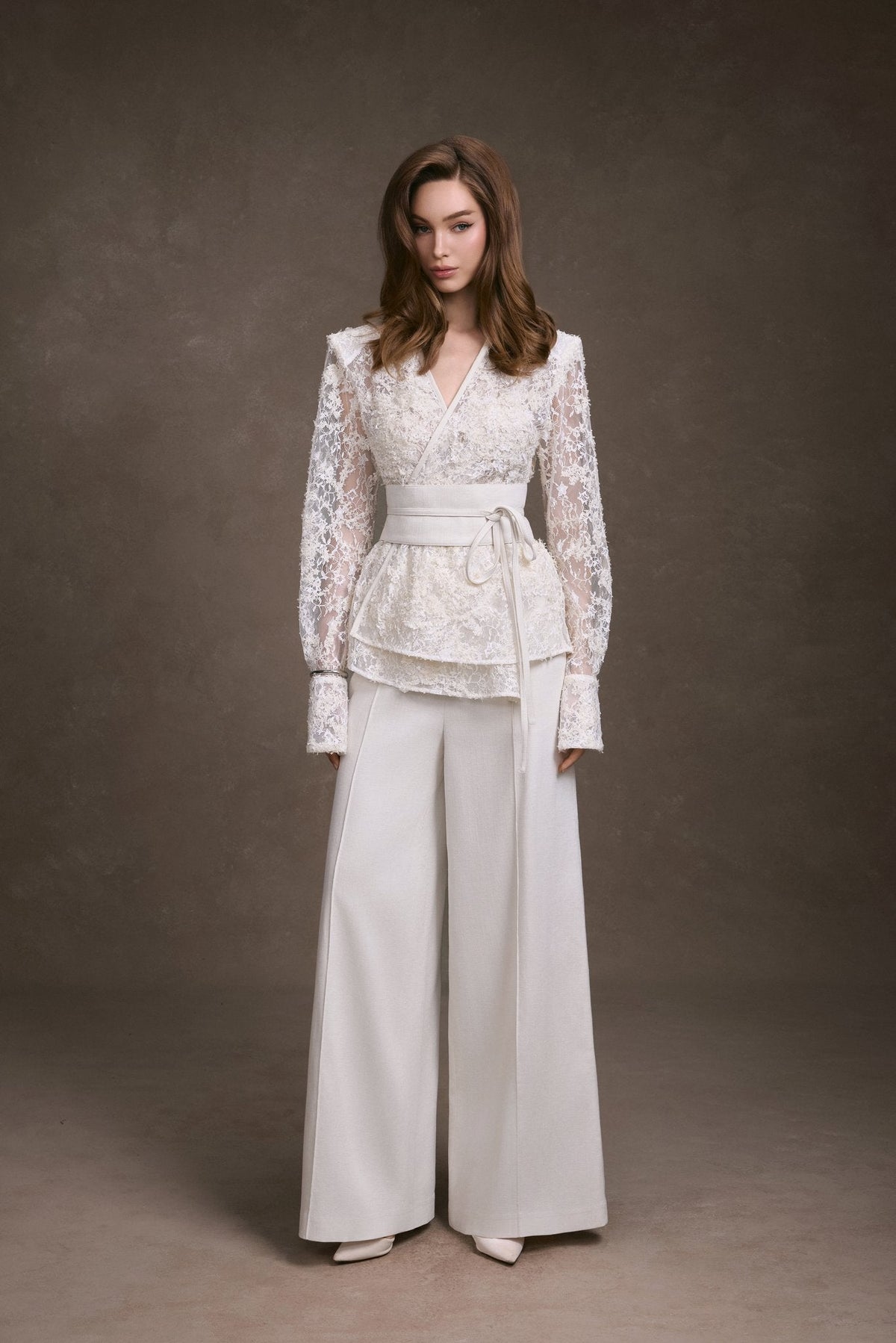 LINEN WIDE-LEG PANTS
