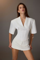 WHITE MINIMAL SKORT