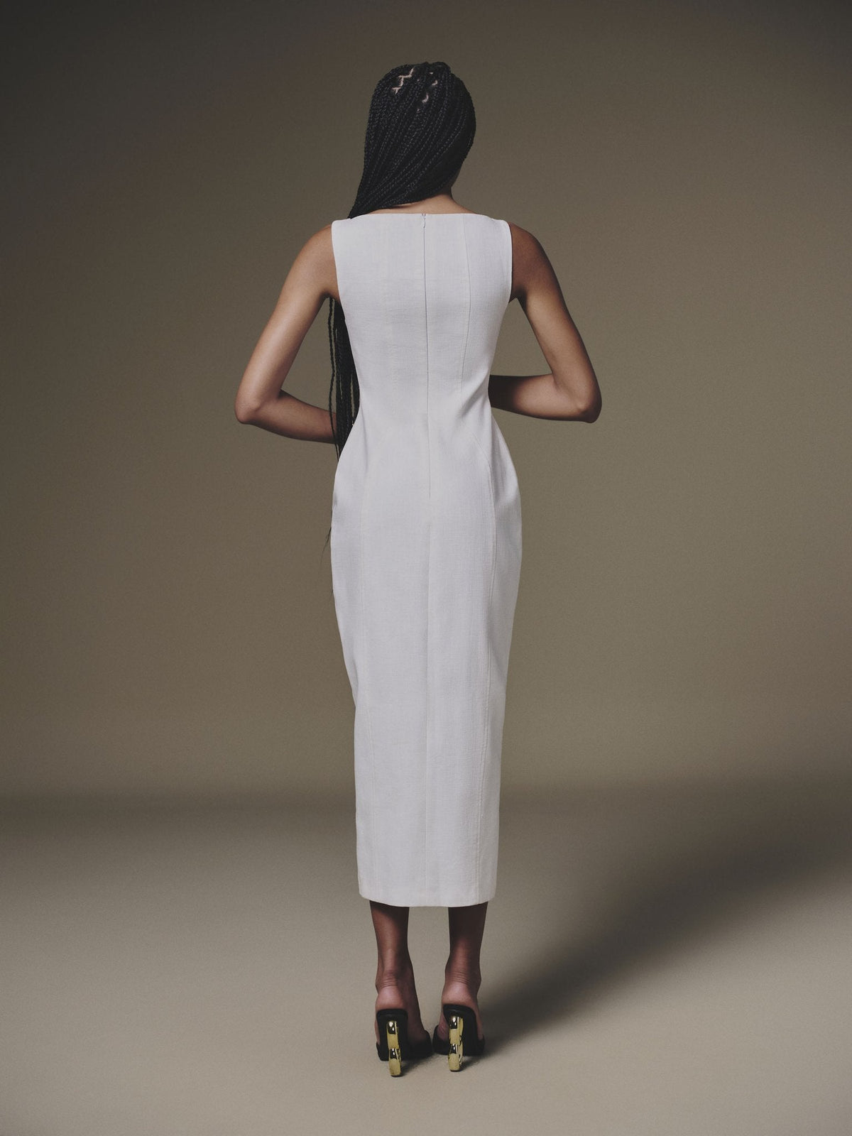 SLEEVELESS LINEN DRESS
