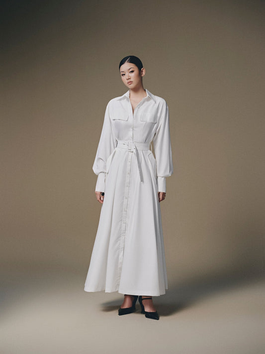 WHITE THERA SHIRT DRESS