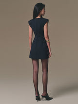 BLUE COLLAR STRIPPED DRESS