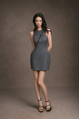 LACE PEEK MINI DRESS