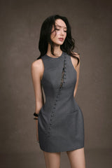LACE PEEK MINI DRESS