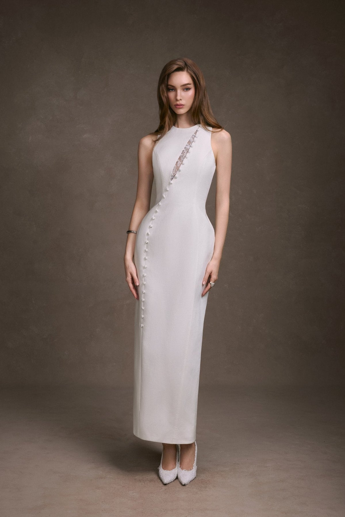 LACE PEEK MAXI DRESS