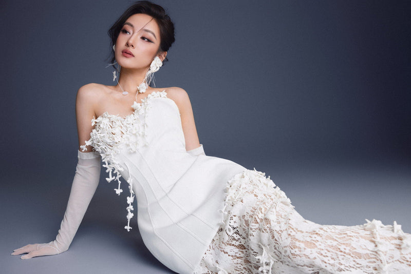 BOUQUET CORSET LACE DRESS