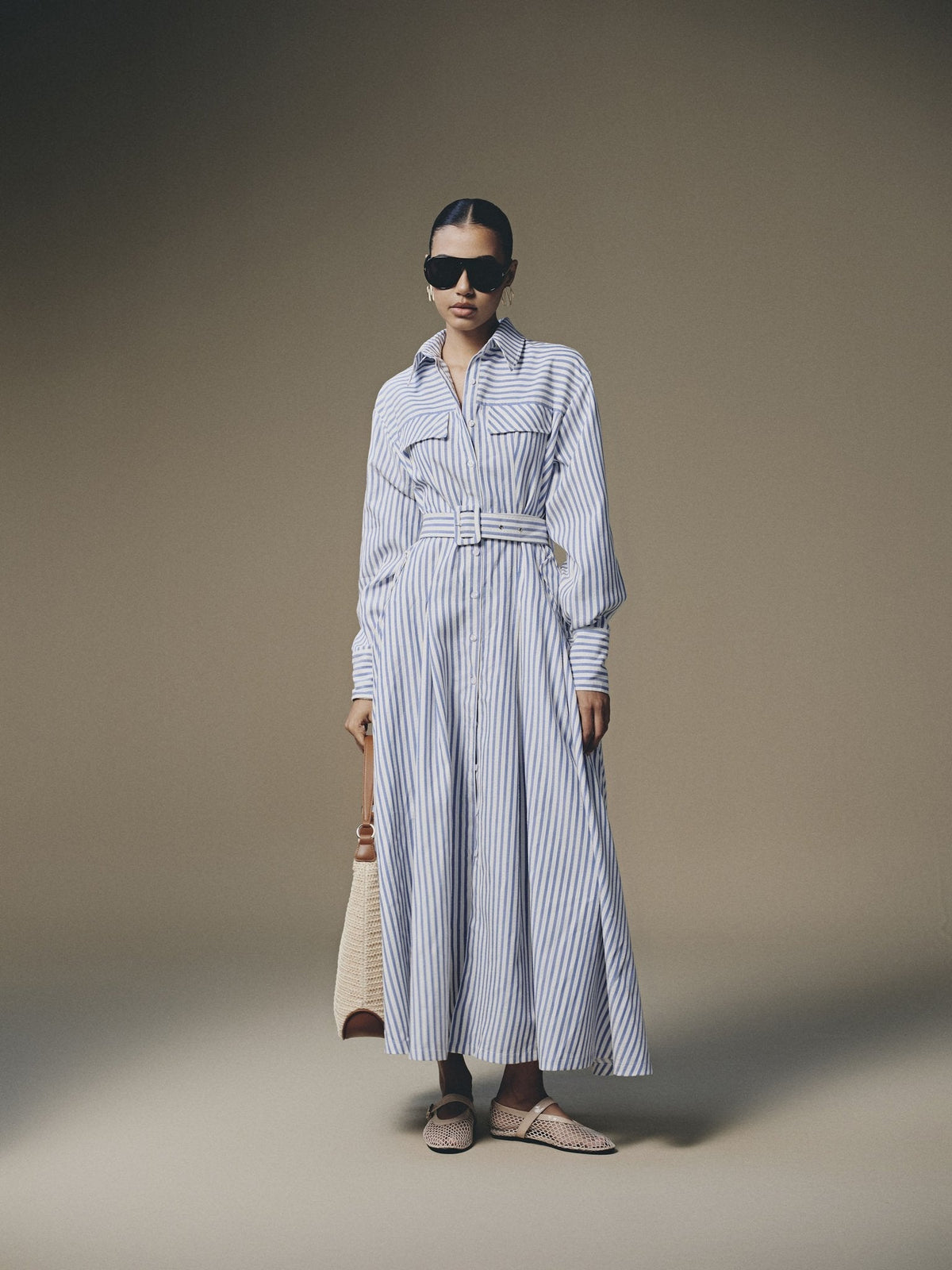 THERA STRIPPED SHIRT DRESS