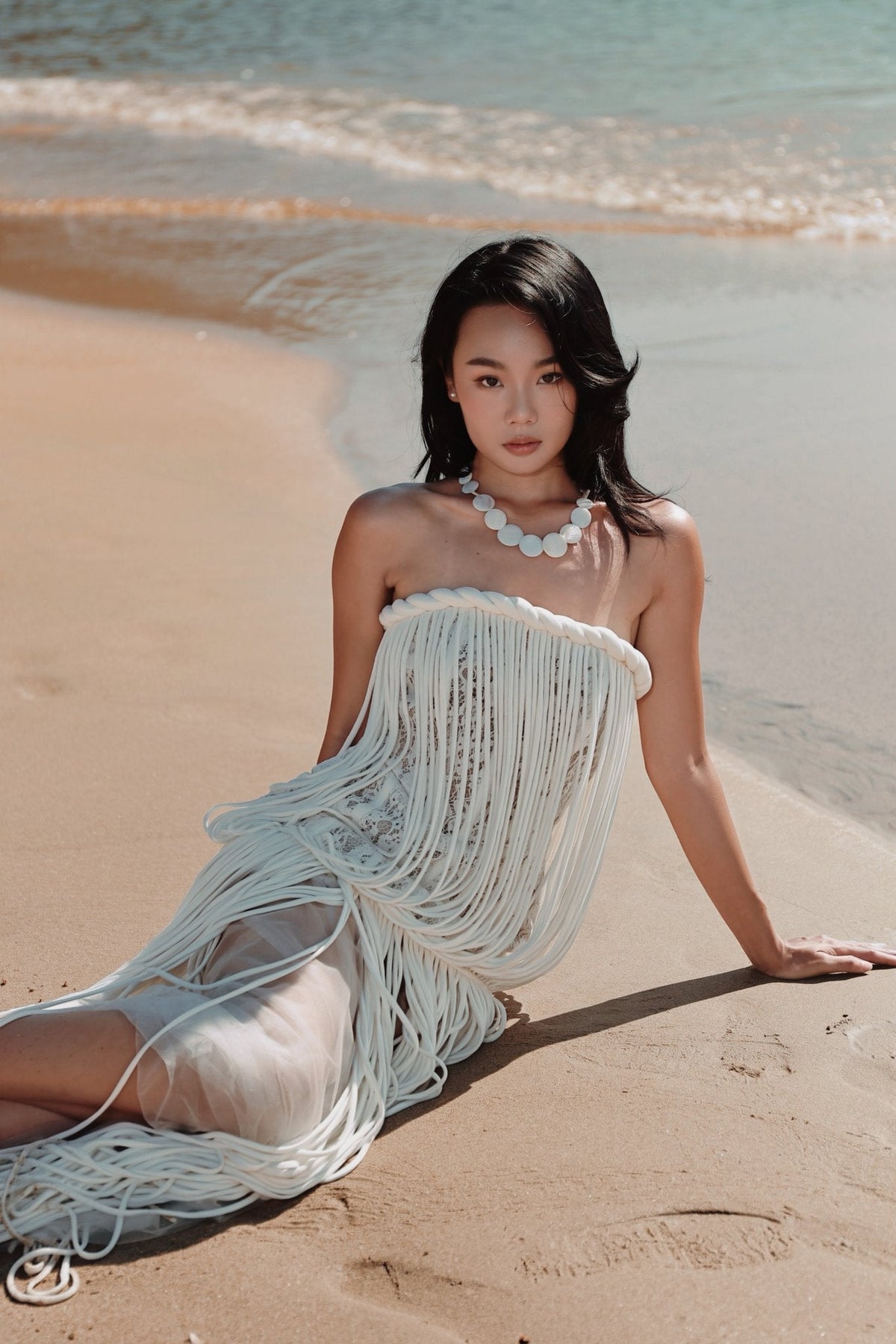 FRINGE LACE CORSET DRESS