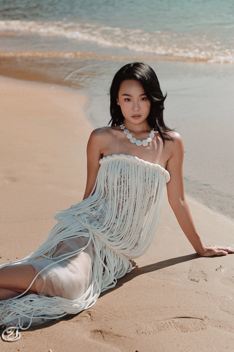 FRINGE LACE CORSET DRESS