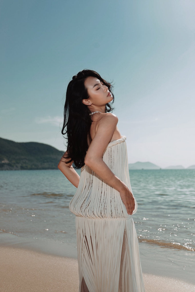 FRINGE LACE CORSET DRESS
