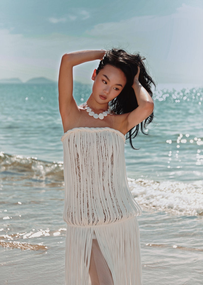 FRINGE LACE CORSET DRESS