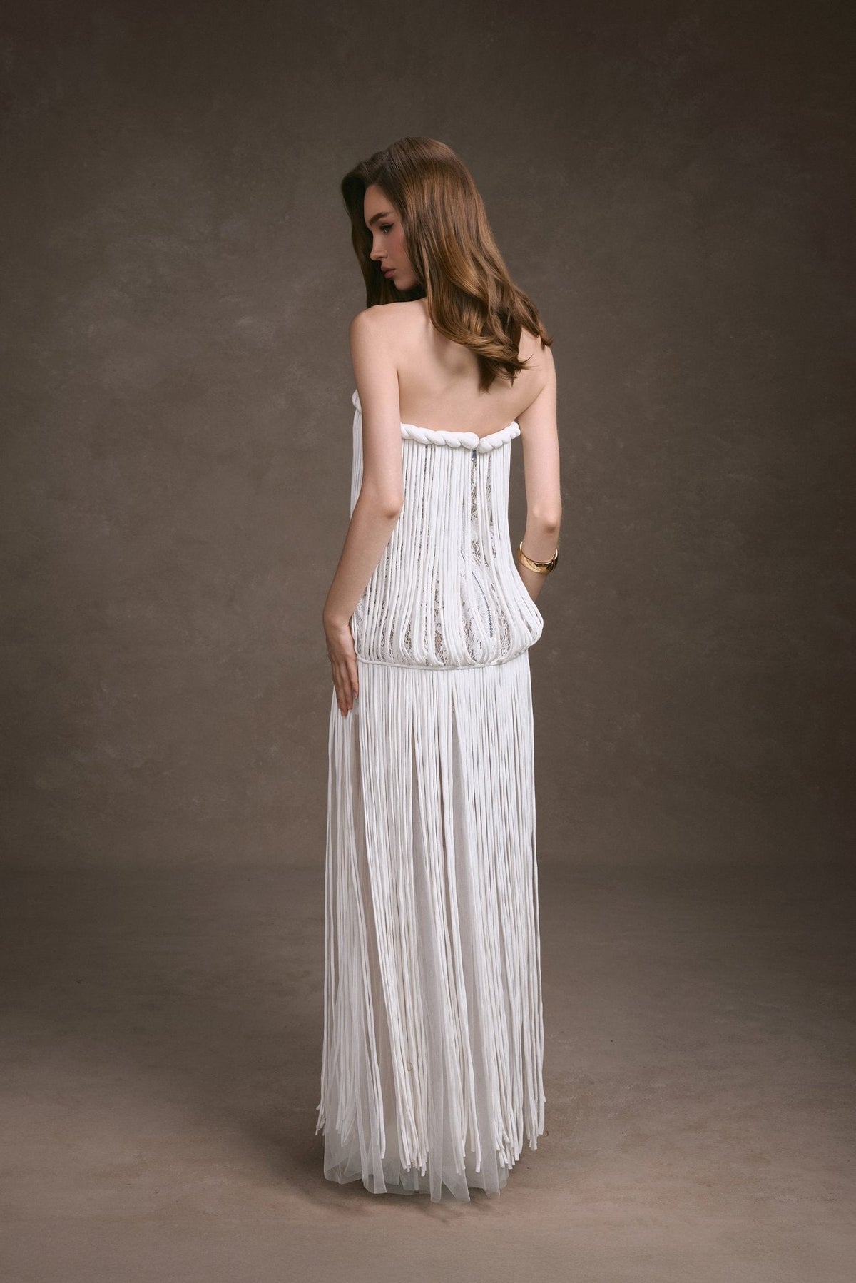 FRINGE LACE CORSET DRESS
