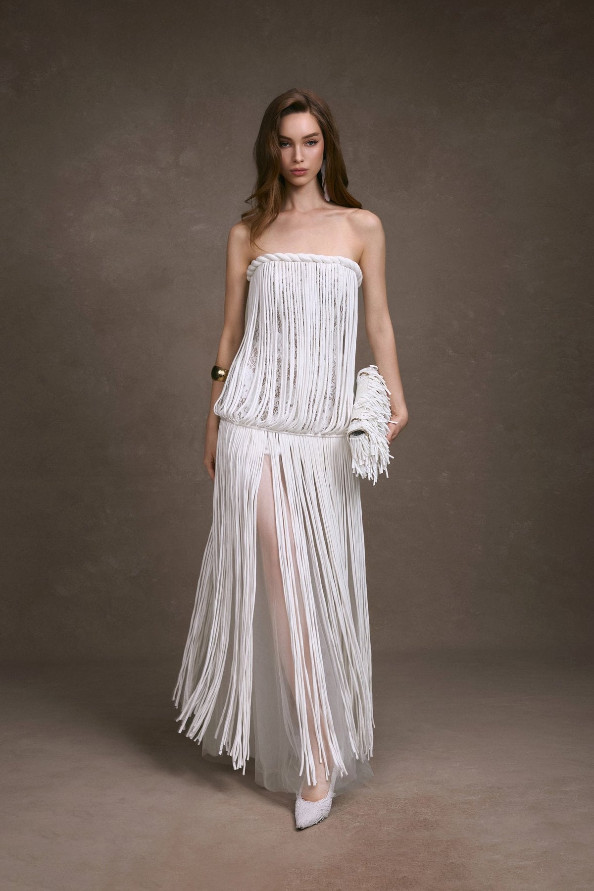 FRINGE LACE CORSET DRESS