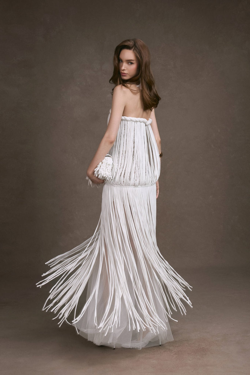 FRINGE LACE CORSET DRESS