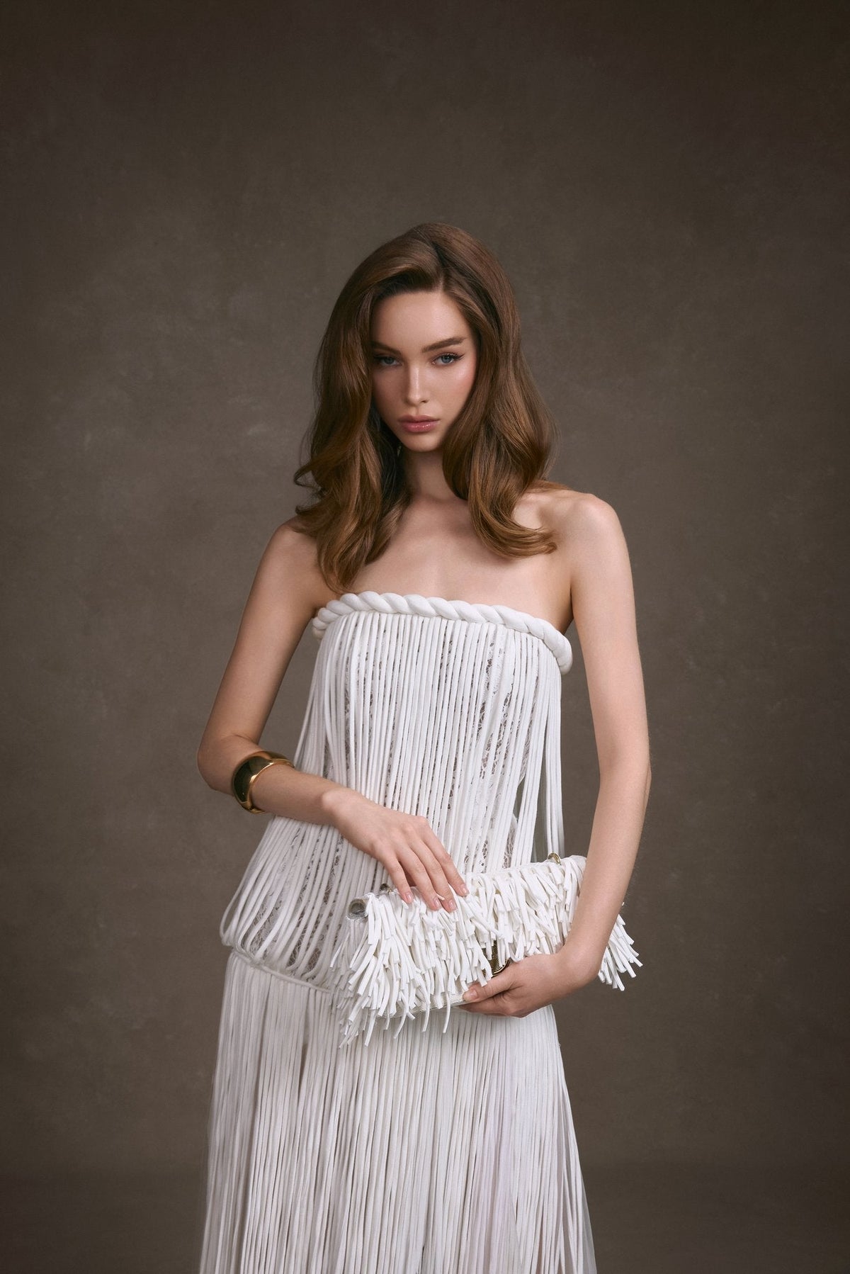 FRINGE LACE CORSET DRESS